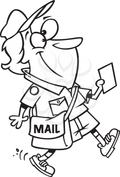 Royalty Free Clipart Image of a Postwoman