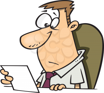Royalty Free Clipart Image of a Man Studying