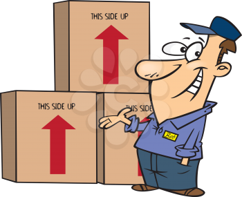 Royalty Free Clipart Image of a Mover Man