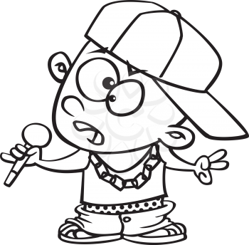 Royalty Free Clipart Image of a Young Rapper
