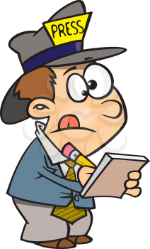 Royalty Free Clipart Image of a Young Reporter