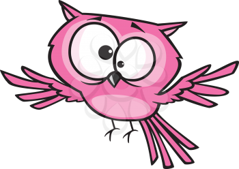Royalty Free Clipart Image of a Pink Owl