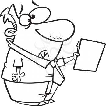 Royalty Free Clipart Image of a Man Holding a File