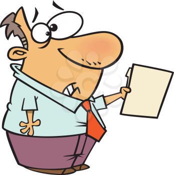 Royalty Free Clipart Image of a Man Handing in a File