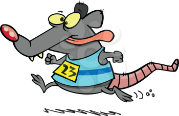 Royalty Free Clipart Image of a Rat in a Race 