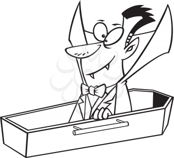 Royalty Free Clipart Image of a Waking Vampire