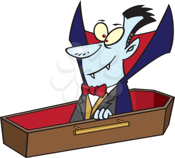 Royalty Free Clipart Image of a Waking Vampire