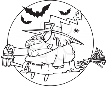 Royalty Free Clipart Image of a Grumpy Witch