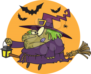 Royalty Free Clipart Image of a Grumpy Witch