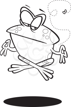 Royalty Free Clipart Image of a Meditating Frog