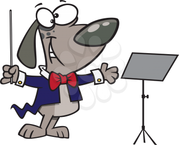 Royalty Free Clipart Image of a Dog Conductor