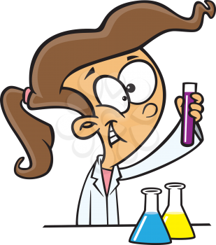 Royalty Free Clipart Image of a Girl With Science Equipment