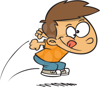 Royalty Free Clipart Image of a Boy Jumping
