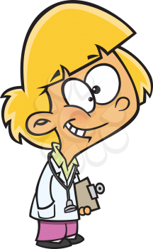 Royalty Free Clipart Image of a Child Dressed as a Doctor
