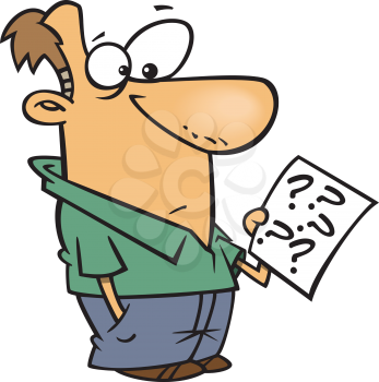 Royalty Free Clipart Image of a Man With a Questionnaire
