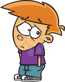 Royalty Free Clipart Image of a Boy Looking Sad