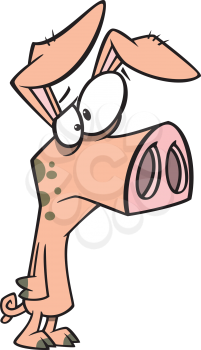 Royalty Free Clipart Image of a Skinny Pig
