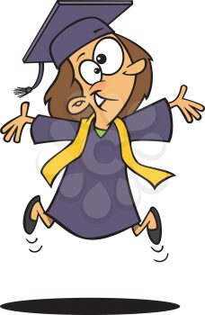 Royalty Free Clipart Image of a Happy Graduate