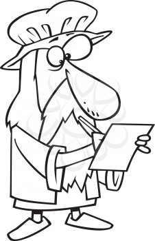 Royalty Free Clipart Image of a Man Writing on Paper