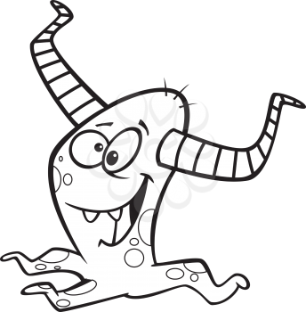 Royalty Free Clipart Image of a Monster with Tentacles