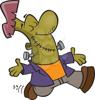 Royalty Free Clipart Image of a Happy Frankenstein