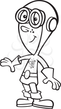 Royalty Free Clipart Image of a Superhero Boy Wearing Goggles