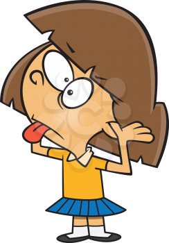 Royalty Free Clipart Image of a Rude Girl