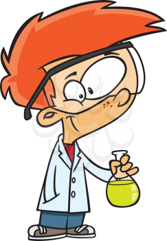 Royalty Free Clipart Image of a Scientist Boy