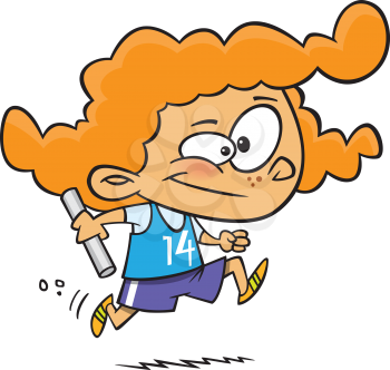 Royalty Free Clipart Image of a Girl With a Baton