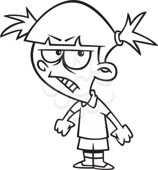 Royalty Free Clipart Image of an Angry Girl