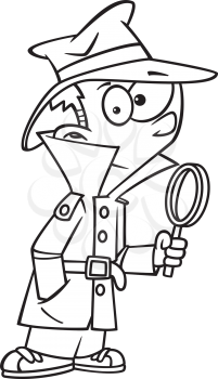 Royalty Free Clipart Image of a Young Detective