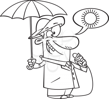 Royalty Free Clipart Image of a Weather Forecaster