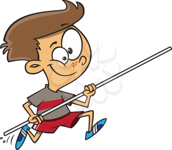 Royalty Free Clipart Image of a Pole Vaulter