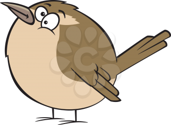 Royalty Free Clipart Image of a Brown Bird