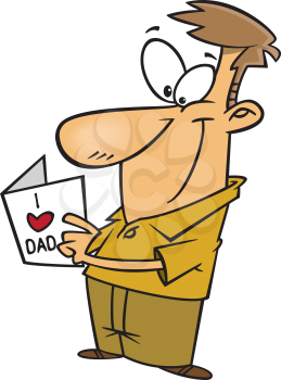 Royalty Free Clipart Image of a Man Holding a Father's Day Card