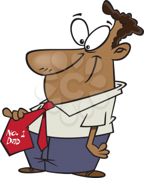 Royalty Free Clipart Image of a Dad With a Special Tie