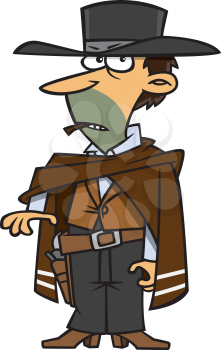 Royalty Free Clipart Image of a Gunslinger