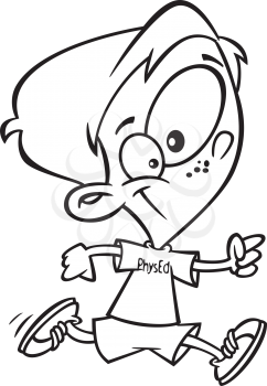 Royalty Free Clipart Image of a Boy Running