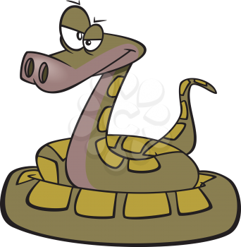 Royalty Free Clipart Image of a Coiled Snake
