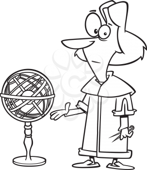 Royalty Free Clipart Image of a Man With an Orb