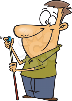 Royalty Free Clipart Image of a Man Chalking a Pool Cue
