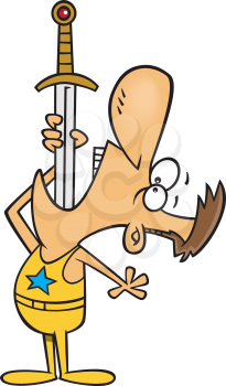 Royalty Free Clipart Image of a Sword Swallower