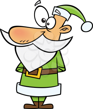 Royalty Free Clipart Image of a Green Santa