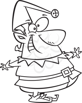Royalty Free Clipart Image of a Colouring Page of an Elf