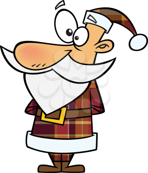 Royalty Free Clipart Image of a Santa in Plaid