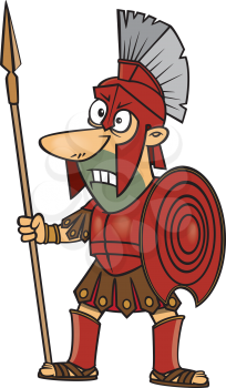 Royalty Free Clipart Image of a Man in Armor