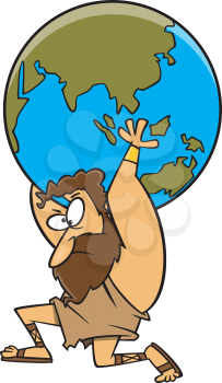Royalty Free Clipart Image of Atlas Carrying the World