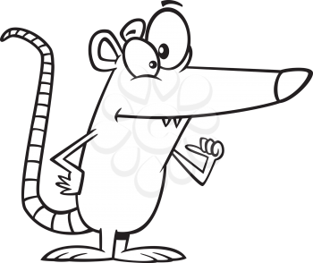 Royalty Free Clipart Image of a Possum Pointing at Itself