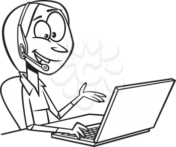 Royalty Free Clipart Image of a Tech Support Person