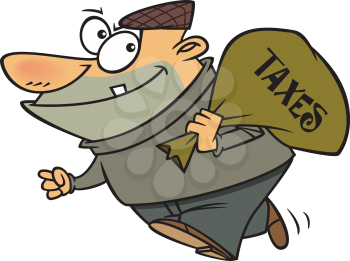 Royalty Free Clipart Image of a Tax Thief